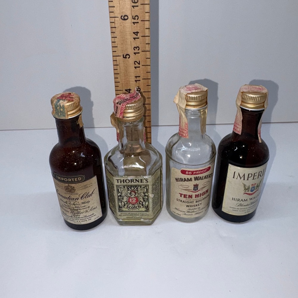 Vintage Florida Survival Kit Hiram Walker Empty Mini Bottle Set - Picture 7 of 14